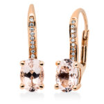 Ohrschmuck 4er-Krappe Rosegold 18kt 0,05 Diamantschmuck Farbstein 1,44 ct - 2P517