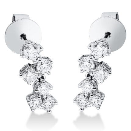 Ohrstecker Weißgold 18kt 0,79 Diamantschmuck mit 12 Diamanten - 2P757