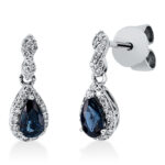 Ohrschmuck Weißgold 18kt 0,13 Diamantschmuck Farbstein 0,55 ct - 2R277