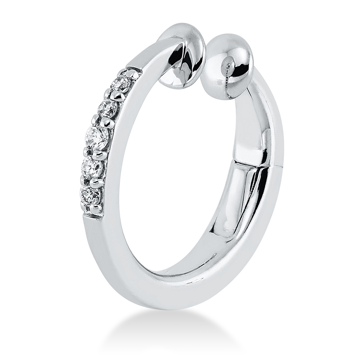 2R377W Ohrschmuck Weißgold 18kt 0,04 Diamantschmuck mit 5 Diamanten - 2R377 – Bild 1