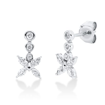 Ohrschmuck Weißgold 18kt 0,33 Diamantschmuck mit 14 Diamanten - 2S473