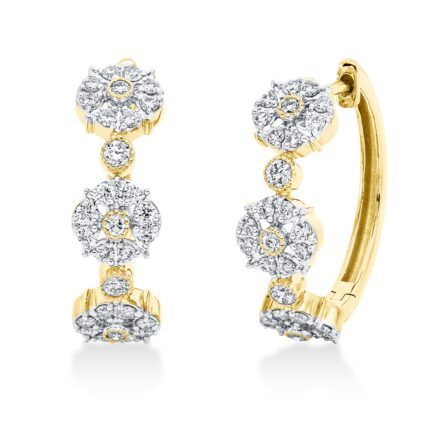 Creolen Gelbgold 18kt 0,61 Diamantschmuck mit 58 Diamanten - 2S474