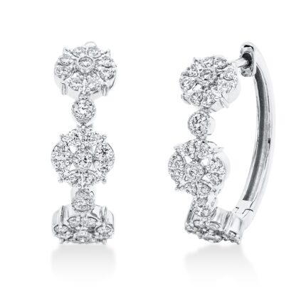 Creolen Weißgold 18kt 0,61 Diamantschmuck mit 58 Diamanten - 2S474