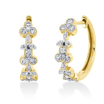 Creolen Gelbgold 18kt 0,65 Diamantschmuck mit 36 Diamanten - 2S480