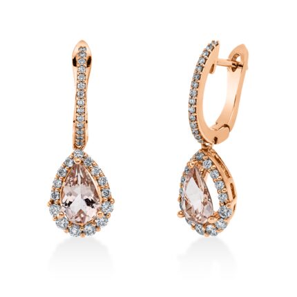 Ohrschmuck Rosegold 18kt 0,51 Diamantschmuck Farbstein 1,18 ct - 2S495