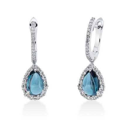 Ohrschmuck 3er-Krappe Weißgold 18kt 0,51 Diamantschmuck Farbstein 2,16 ct - 2S537