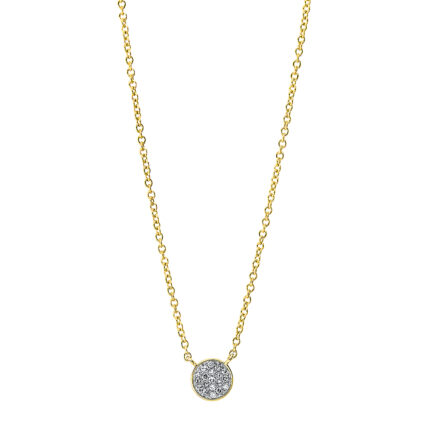 Collier Gelbgold 18kt 0,05 Diamantschmuck mit 19 Diamanten - 4I482