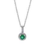 Collier 4er-Krappe Weißgold 18kt 0,09 Diamantschmuck Farbstein 0,23 ct - 4J434