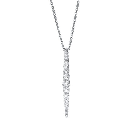 Collier Weißgold 18kt 0,68 Diamantschmuck mit 15 Diamanten - 4K024