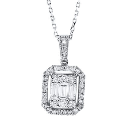 Collier Weißgold 18kt 0,76 Diamantschmuck mit 39 Diamanten - 4K324