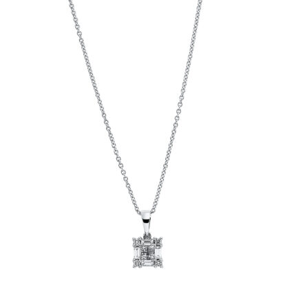 Collier Weißgold 18kt 0,46 Diamantschmuck mit 12 Diamanten - 4K644