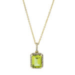 Collier 4er-Krappe Gelbgold 18kt 0,14 Diamantschmuck Farbstein 2,52 ct - 4K655