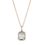 Collier 4er-Krappe Rosegold 18kt 0,14 Diamantschmuck Farbstein 2,32 ct - 4K656