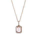 Collier 4er-Krappe Rosegold 18kt 0,14 Diamantschmuck Farbstein 1,87 ct - 4K657