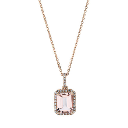 Collier 4er-Krappe Rosegold 18kt 0,14 Diamantschmuck Farbstein 1,87 ct - 4K657