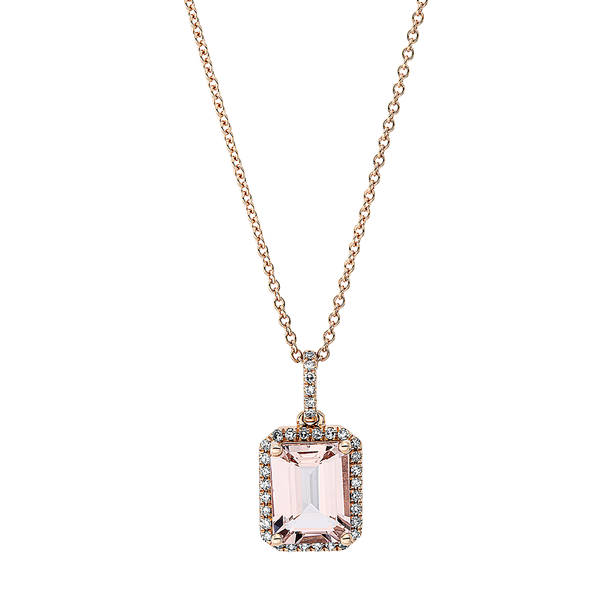 4K657R Collier 4er-Krappe Rosegold 18kt 0,14 Diamantschmuck Farbstein 1,87 ct - 4K657 – Bild 1
