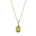 Collier 4er-Krappe Gelbgold 18kt 0,02 Diamantschmuck Farbstein 2,08 ct - 4K660