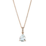 Collier 3er-Krappe Rosegold 18kt 0,02 Diamantschmuck Farbstein 1,51 ct - 4K665