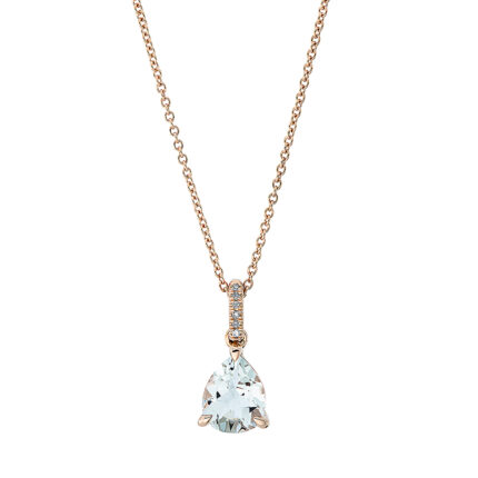 Collier 3er-Krappe Rosegold 18kt 0,02 Diamantschmuck Farbstein 1,51 ct - 4K665