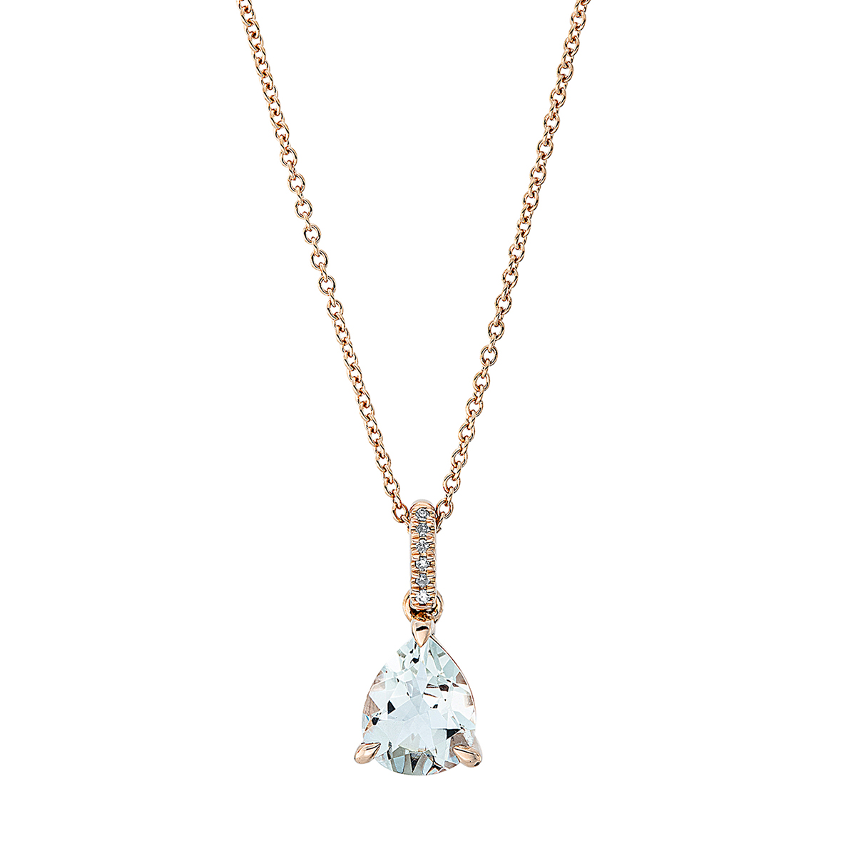 4K665R Collier 3er-Krappe Rosegold 18kt 0,02 Diamantschmuck Farbstein 1,51 ct - 4K665 – Bild 1