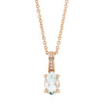 Collier 4er-Krappe Rosegold 18kt 0,02 Diamantschmuck Farbstein 0,66 ct - 4K683