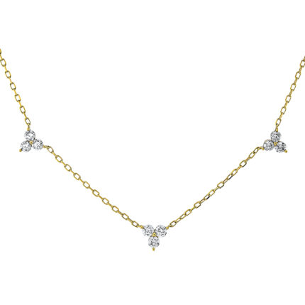 Collier Gelbgold 18kt 0,93 Diamantschmuck mit 21 Diamanten - 4K855