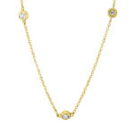 Collier Gelbgold 18kt 0,45 Diamantschmuck mit 9 Diamanten - 4L694