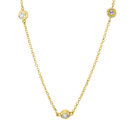 Collier Gelbgold 18kt 0,45 Diamantschmuck mit 9 Diamanten - 4L694