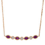 Collier Rosegold 18kt 0,12 Diamantschmuck Farbstein 0,44 ct - 4L704