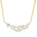 Collier Gelbgold 18kt 0,78 Diamantschmuck mit 5 Diamanten - 4M678