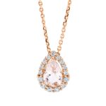 Collier Rosegold 18kt 0,20 Diamantschmuck Farbstein 0,62 ct - 4M710