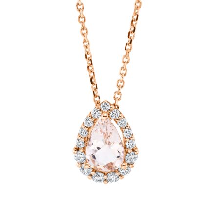 Collier Rosegold 18kt 0,20 Diamantschmuck Farbstein 0,62 ct - 4M710