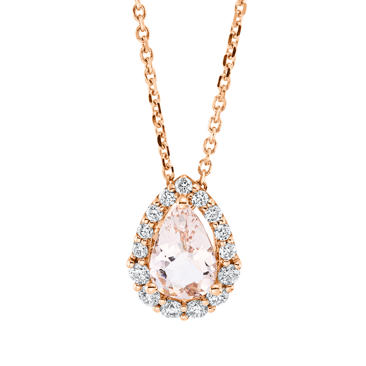 4M710R Collier Rosegold 18kt 0,20 Diamantschmuck Farbstein 0,62 ct - 4M710 – Bild 1