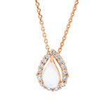 Collier Rosegold 18kt 0,18 Diamantschmuck Farbstein 0,97 ct - 4M717