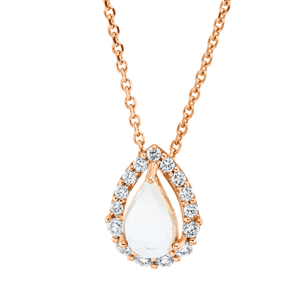4M717R Collier Rosegold 18kt 0,18 Diamantschmuck Farbstein 0,97 ct - 4M717 – Bild 1