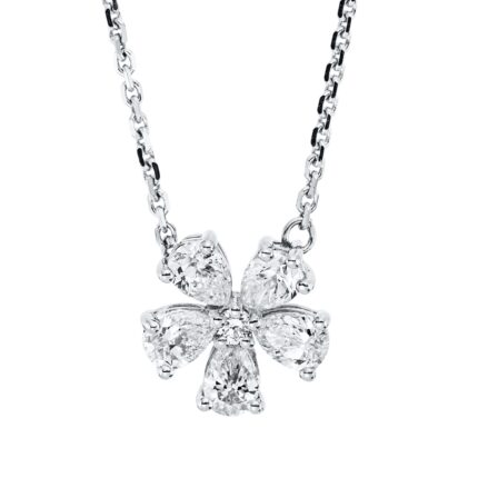 Collier Weißgold 18kt 0,52 Diamantschmuck mit 10 Diamanten - 4M736