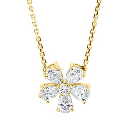 Collier Gelbgold 18kt 0,81 Diamantschmuck mit 6 Diamanten - 4M737