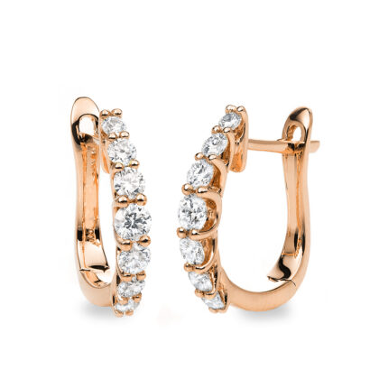 Creolen Rosegold 18kt 0,58 Diamantschmuck mit 14 Diamanten - 2C511