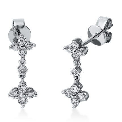 Ohrschmuck Weißgold 18kt 0,46 Diamantschmuck mit 18 Diamanten - 2G978