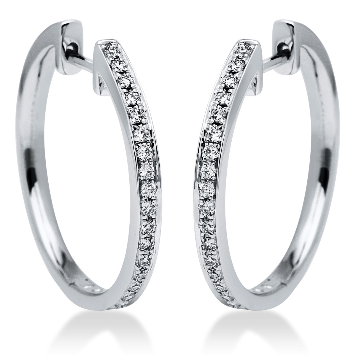 2I363W Creolen Weißgold 18kt 0,25 Diamantschmuck mit 40 Diamanten - 2I363 – Bild 1