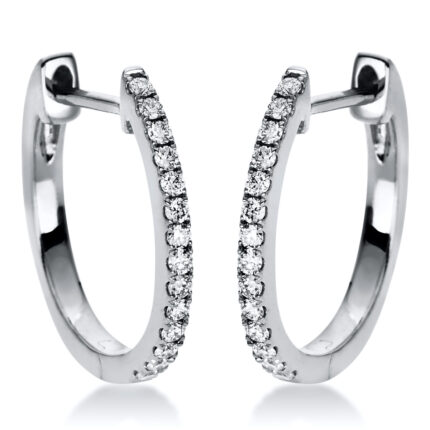 Creolen Weißgold 18kt 0,14 Diamantschmuck mit 28 Diamanten - 2I544