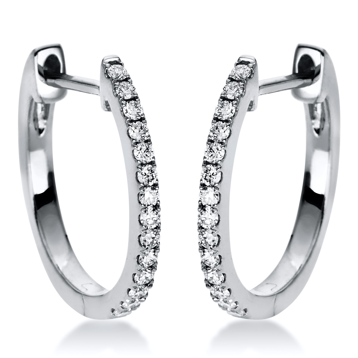 2I544W Creolen Weißgold 18kt 0,14 Diamantschmuck mit 28 Diamanten - 2I544 – Bild 1