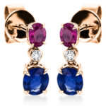 Ohrschmuck Rosegold 18kt 0,03 Diamantschmuck Farbstein 1,46 ct - 2L448