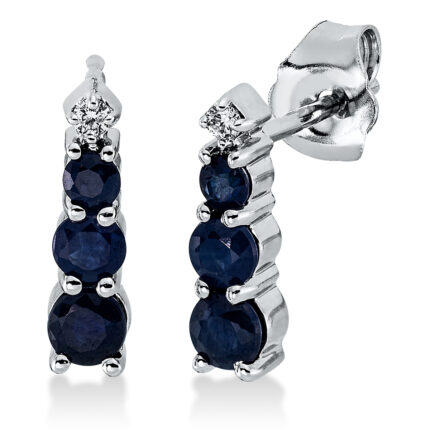 Ohrstecker Weißgold 18kt 0,03 Diamantschmuck Farbstein 0,76 ct - 2Q465