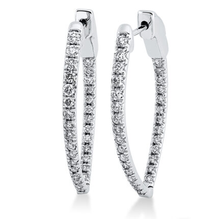 Creolen Weißgold 18kt 0,78 Diamantschmuck mit 60 Diamanten - 2Q481