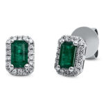 Ohrstecker 4er-Krappe Weißgold 18kt 0,13 Diamantschmuck Farbstein 0,49 ct - 2Q795