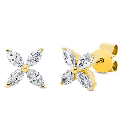 Ohrstecker Gelbgold 18kt 0,45 Diamantschmuck mit 8 Diamanten - 2R028