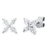 Ohrstecker Weißgold 18kt 0,49 Diamantschmuck mit 8 Diamanten - 2R028