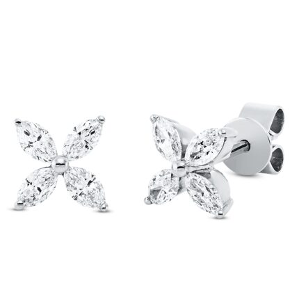 Ohrstecker Weißgold 18kt 0,49 Diamantschmuck mit 8 Diamanten - 2R028