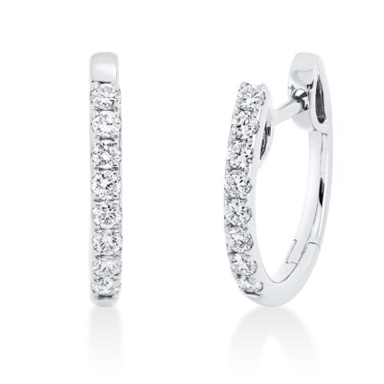 Creolen Weißgold 18kt 0,29 Diamantschmuck mit 16 Diamanten - 2R825